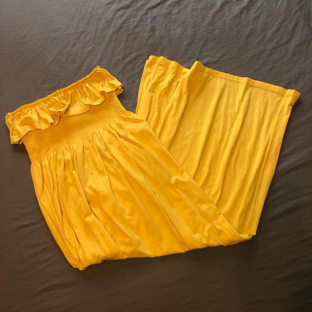 Yellow Strapless Tube Top Maxi Dress Size M/L